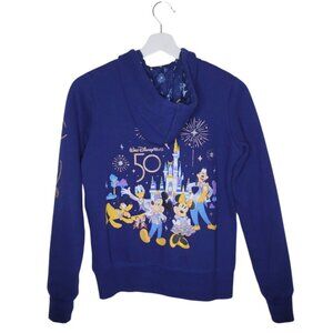 Mickey Mouse & Friends Zip Hoodie Walt Disney World 50th Anniversary Sz XS #3210
